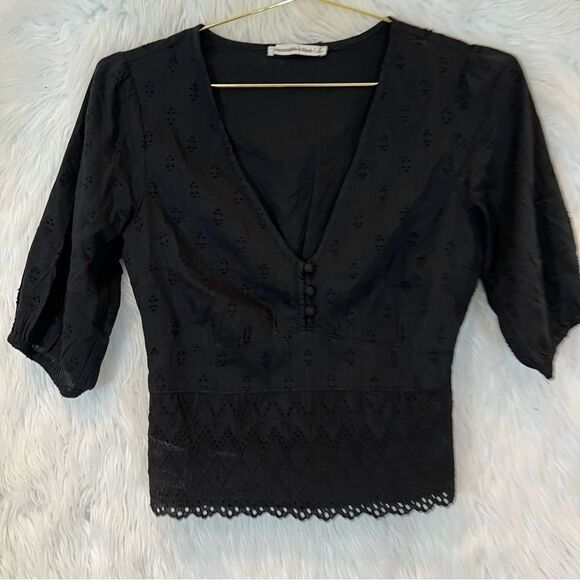Abercrombie & Fitch embroidered lace trim boho blouse - Picture 4 of 6